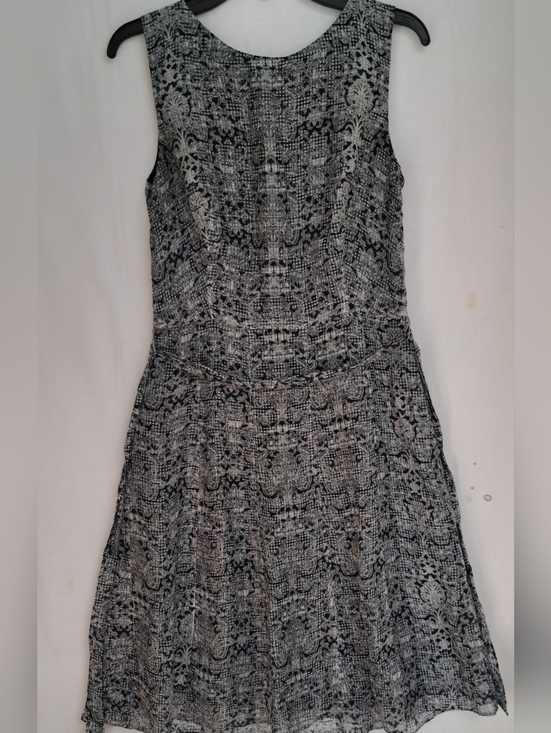 Brooks Brothers Dresses & Skirts - Brooks Brothers Silk‎ Blend Damask Gingham Fit & Flare Dress Black White Size 0
